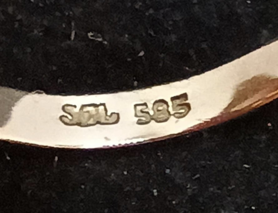 585 stempel i ring indersiden