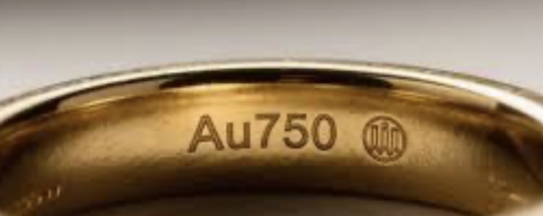 Au750 stempel i ring