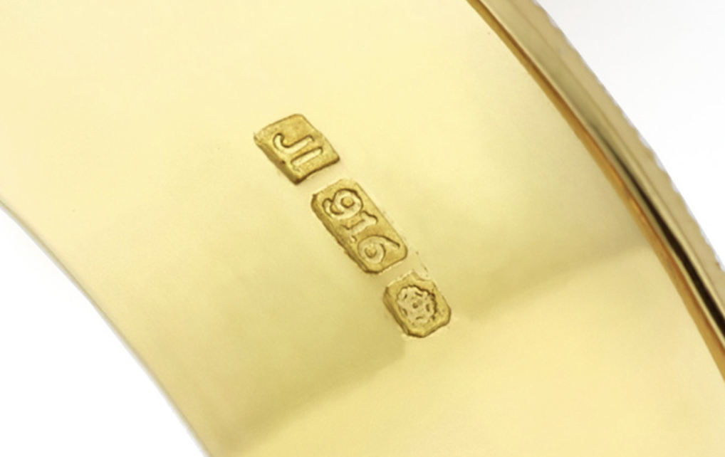 916 stempel med hallmarks på bangle