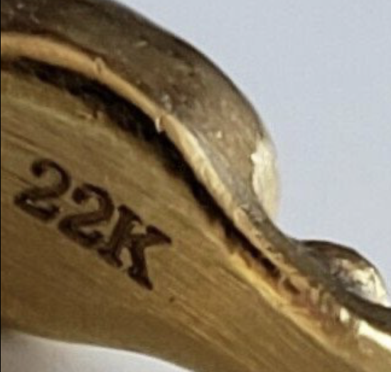 22K stempel på smykke