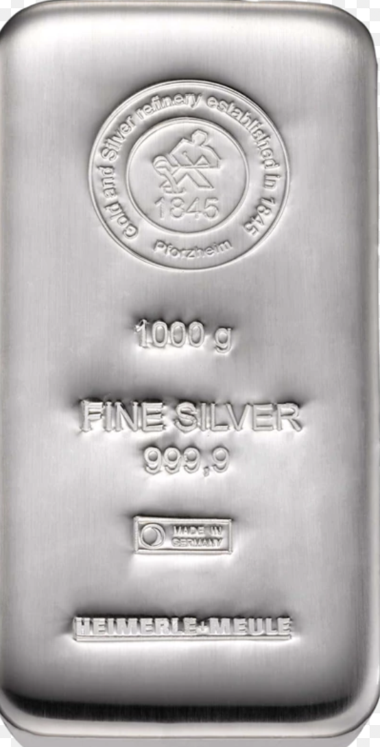 9999 sølvbar – Heimerle+Meule 1kg