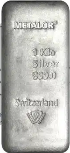 999 sølvbar – Metalor 1 kilo