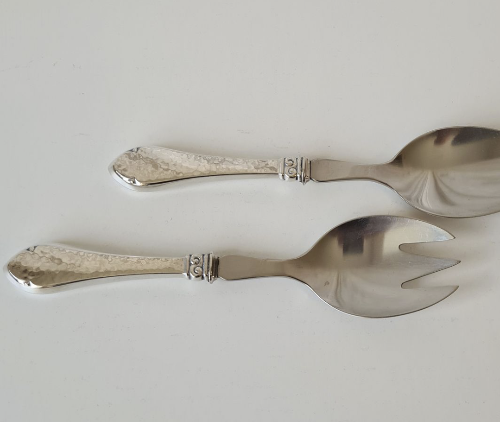 Salatbestik med sølvhåndtag