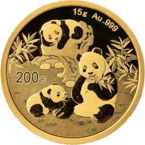 Panda 15g guldmønt tidligere årgange