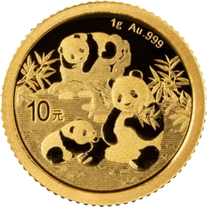 Panda 1g guldmønt tidligere årgange