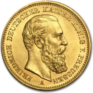 10 Tyske Mark Friedrich III Preussen Guldmønt