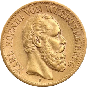 10 Mark Kong Karl Wurttemberg Guldmønt