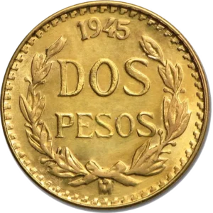 2 Mexicanske Pesos 1919-1948 Guldmønt
