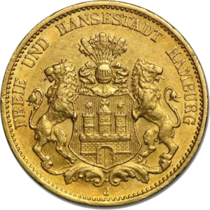 20 Mark Hansestadt Guldmønt 1875 - 1913