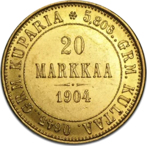 20 Finske Markkaa 1860-1913
