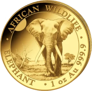 Somaliske 1 oz Elefant 2025 Guldmønt