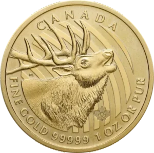 1 oz Canadisk Call of the Wild Elk Guldmønt