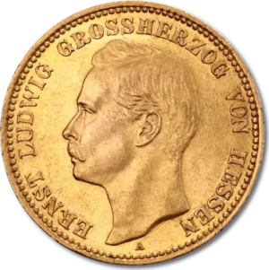 20 Tyske Mark Kong Ludwig II Bayern 1872-1886 Guldmønt