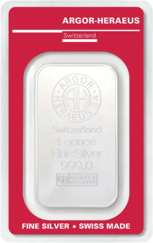 1 oz Sølvbarre Argor-Heraeus
