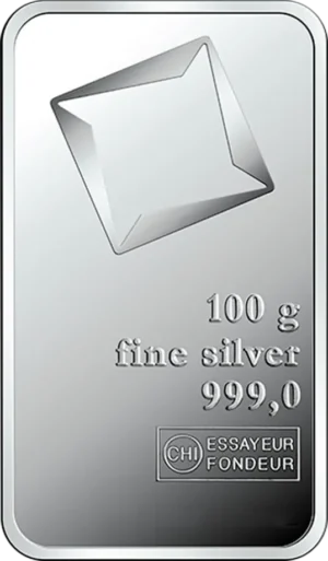 100 gram Sølvbarre Valcambi Suisse