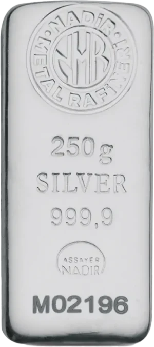 250 gram Sølvbarre Nadir Metals