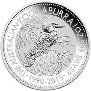 Australsk Kookaburra 1oz sølvmønt cirkuleret