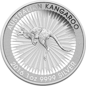 Australsk Kænguru 1oz sølvmønt cirkuleret